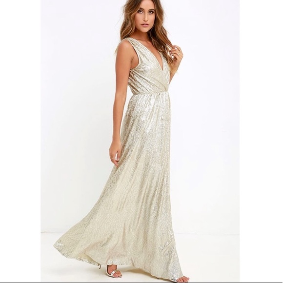 Lulus all that shimmers is gold dress - Picture 2 of 5
